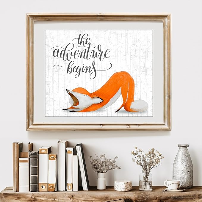 Fox Wall Art Prints (Set of 4) - Unframed - 8x10s | Woodland Nursery Decor | Room Decor Aesthetic | Farmhouse Decor | Living Room Decor for Animal Lovers