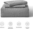 Love's cabin Quilts for Queen Bed Grey Bedspreads - Soft Bed Summer Lightweight Bedspread Comforter - Modern Style Coin Pattern Coverlet for All Season - 3 Pieces (1 Quilt, 2 Pillow Shams)