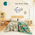 MSGKV Boho Throw Blanket for Bed Twin Size Cotton Muslin Breathable Vine Blanket 60"x80" Sofa Couch Blankets for All Seasons Lightweight Farmhouse Blankets Boho Home Decor