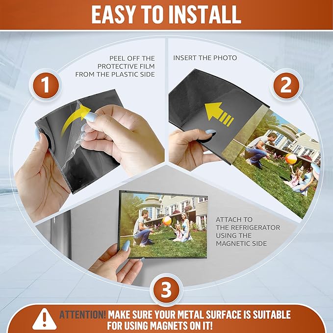 10 Pack 4x6 Magnetic Picture Frames for Refrigerator - Magnet Picture Frames for Fridge - Clear Magnetic Photo Sleeve - 4 x 6 Magnetic Frame Photo Magnets - Magnet Frames Holder - Locker Picture Frame