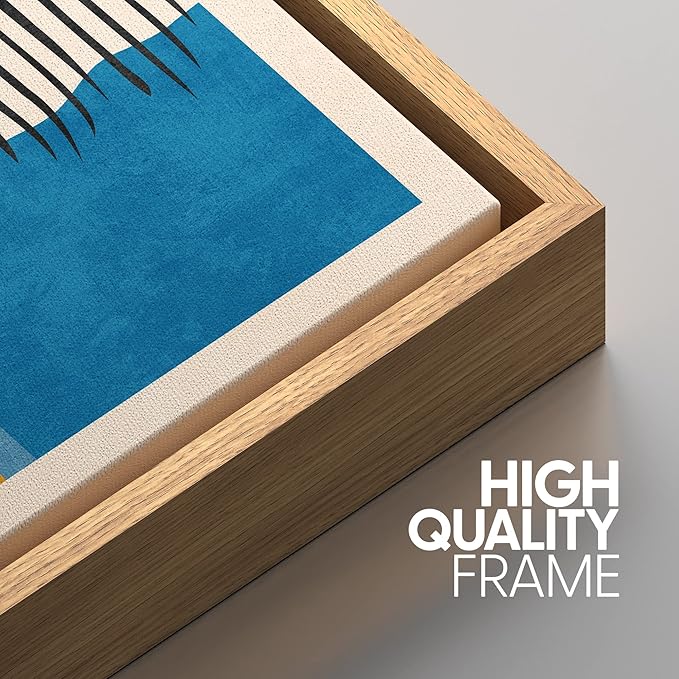 SIGNWIN Framed Canvas Print Wall Art Set Mid-Century Vibrant Color Block Collage Abstract Geometric Illustrations Graffiti & Street Art Modern Art for Living Room, Bedroom, Office - 24"x36"x3 Natural