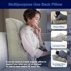 Daneey Reading Pillow for Bed Adult, Back Pillow for Bed Sitting Up, Back Support Pillow for Bed, Wedge Pillow for Neck, Lumbar, Back, 20 * 12 * 26IN, Beige
