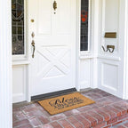 Juvale Coco Coir Door Mat 17 x 30 in - Bless This Home and All Who Enter Doormat for Front Entrance
