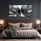 Large Abstract Canvas Wall Art for Living Room Black and White Wall Decor for Office Black Framed Wall Art 29 x 58 Inch