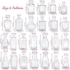 Glass Bud Vase Set of 24, Small Clear Flower Vases for Centerpieces in Bulk, Mini Vintage Vase for Wedding Decor, and Home Table Décor