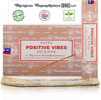 Satya Positive Vibes Incense Sticks, Satya Bng (Bangalore) Insenses 15gmx12 Pack with Raajsee Incense Holder Bundle, Satya Nagchampa Natural Incense