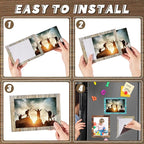 Tatuo 6 Pack 5x7 Magnetic Picture Frames Rustic Distressed Farmhouse Wood Pattern Fridge Picture Frame Magnets for Christmas Refrigerator Locker Home Classroom Office