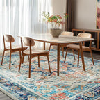 Topllen Washable Area Rug - Area Rug 6'x9' Boho Soft Living Room Rug, Non-Slip Large Area Rugs Indoor for Dining Room Livingroom Bedroom, Vintage Rug (Multi, 6x9ft)