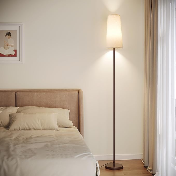 SUNMORY Floor Lamps for Living Room/Bedroom/Office, Standing Lamp with LED Bulb, 3 Color Temperature Tall Lamp, Suitable for Modern/Boho/Farmhouse and Other Home Decor Styles, Brown Floor Lamp