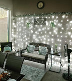 Lighting EVER Curtain Lights Cool White, 306 LED Plug in Hanging Fairy String Light for Bedroom Wall, Indoor Outdoor Backdrop Lighting for Wedding Party Patio (10x10ft, 18 Strings 6.9" Apart)