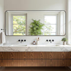 Bathroom Mirror 72" x 30", Large Rectangle Wall Mirror, Black Metal Frame Wall Mounted Mirrors for Bathroom, Vanity, Bedroom, Entryway Decor(Horizontal/Vertical)