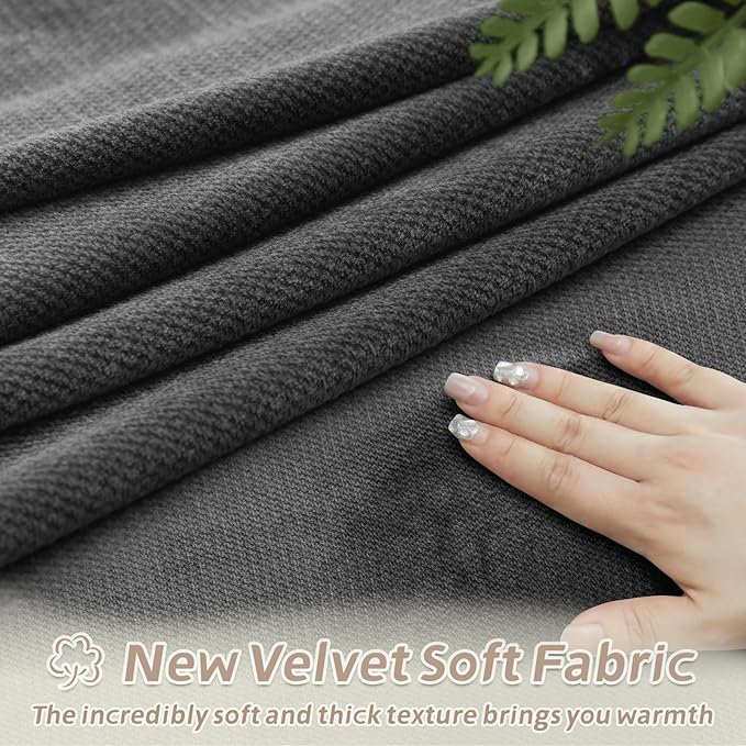 Arfntevss Sectional Recliner Couch Covers Velvet Corner Sectional Sofa Cover for Reclining Couch Stretch L Shape Recliner Slipcover Washable Middle Console Protector (1 Console Cover, Dark Gray)