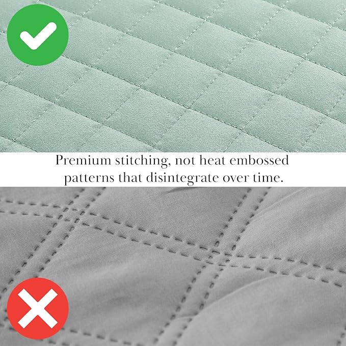 Southshore Fine Living, Inc. Oversized King Quilt Bedding Set, Soft Microfiber, Stain and Pet Hair Resistant Bedding, California/King Size Quilt Coverlet Bedspread Set with 2 Shams, Sky Blue