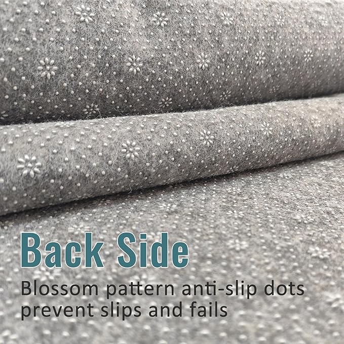 Back Side 3D PVC Dots Felt Rug Underpad, 2x8 Ft,1/6 Inch Thick Cushioned Rug Pad Gripper for Hardwood Floors, Vinyl, Laminate, Stone, Carpet & Tile, Under Rug Padding Protects Floors