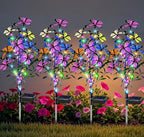 Solar Garden Lights Outdoor Waterproof Garden Decor, 4 Pack Upgraded 240 LED 54 Butterfly Colorful Outdoor Solar Decor for Yard Patio Gifts for Womens Mom (4 Pack Butterfly)