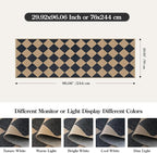 Lahome Checkered Easy Jute Runner Rug, 2x8 Hallway Kitchen Runner Rug Non Slip Washable Outdoor Carpet for Entryway Indoor, Checkerboard Black Indoor Outdoor Carpet for Hallway 8ft Entry