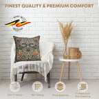 Charlotte Home Furnishings Throw Pillow Covers 16x16 in, Blue Peacock Decorative Couch Pillow Cover, Boho Decor European Tapestry Cushion Cases, Living Room Cozy Home Decor, Jacquard Woven Soft Cotton