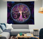 FORATER Tree of Life Tapestry Wall Hanging Colorful Life Tree Tapestries Aesthetic Sun and Moon Galaxy Wall Tapestry for Bedroom Living Room Dorm(53 x 61 Inch, Multicolor)
