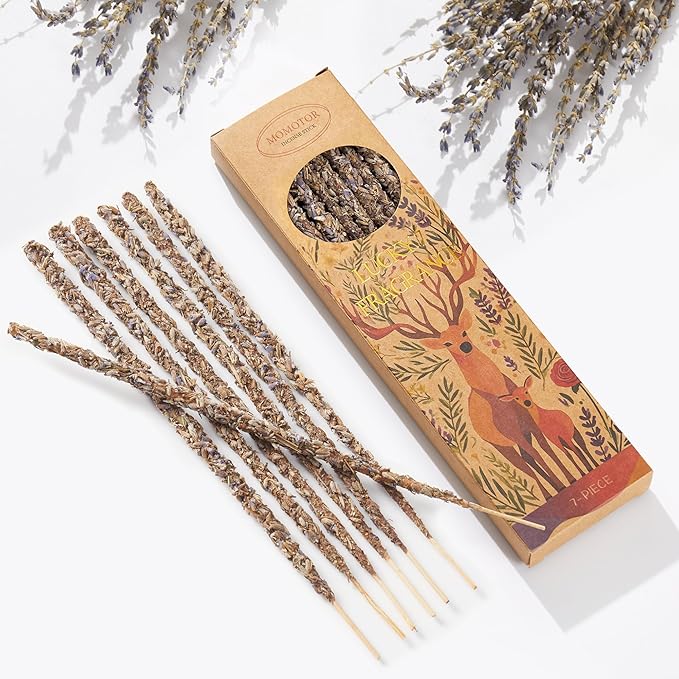 Lavender Incense Sticks – 7 Natural Incense Sticks for Meditation, Spiritual Use and Stress Relief Gifts, Handmade for Air Purification
