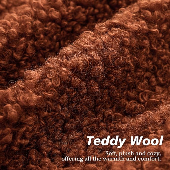 Foindtower 2 Pieces 26x26 Inch Hazel Brown,Faux Fur Throw Pillow Cover Accent Sherpa Furry Pillow Covers Fuzzy Soft Pillowcases Cozy Sheepskin Decorative Fleece Cushion Case for Bed Couch Living Room