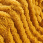 Lotus Karen Faux Fur Throw Blanket Ginger Yellow - Big Bubble Rabbit Fluff Blanket for Couch Bed Sofa,Softest Fluffy Fuzzy Cozy Blanket,Thick Furry Plush Shaggy Warm Blankets for Women,60x80 Inches