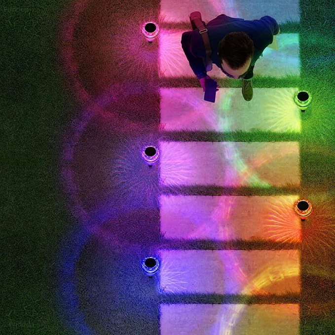 Solar Lights Outdoor Pathway Waterproof 12 Pack Color Changing LED Acrylic Mushroom Decorative Garden Lights for Yard Landscape Patio Outside Christmas Decorations