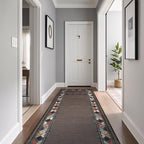 Beverly Rug Outdoor Runner Rug 2x7 Modern Floral Bordered Area Rugs for Indoor and Outdoor Patio Easy to Clean Non Shedding Living Room Porch Garden Washable Outside Carpet (2 x 7 Brown)