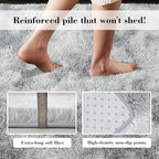 Soft Runner Rugs for Bedroom, Mottling Grey 2x6 Area Rugs Fluffy Rug Shaggy Area Rug Carpet, Bedside Rug for Living Room Bedroom Kids Room Home Decor