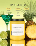 M&SENSE Limocello Summer Scented Candle, 19.4oz 110 Hours Long Lasting Burn Non Toxic Natural Soy Wax Lemon Highly Scented for Home Decor, 2 Wick Relaxing Candle Gifts for Yoga Spa Meditation