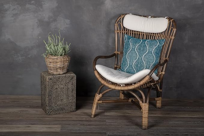 Rattan Kobo Indoor Outdoor Planter Basket with Plastic Pot X Small 1 Gallon Soil Capacity