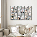 Jerry & Maggie 4×6 collage frame 24 pictures, picture frames collage wall decor, 24 slot picture frame Wall Hanging For 6×4 Photo, Grey