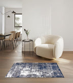 Keen Home Design Area Rugs - 3x5 Non-Shedding, Abstract Rugs for Kitchen, Living Room, Bedroom, Dining Room, Entryway - Size: 3' x 5', Navy/Grey/White