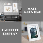 5x7 White Picture Frames set of 3, Made of Wooden and Glass Photo frame - Displays Picture 4x6 with Mat or 5 x 7 without Mat, Desktop & Wall Collage Frame set