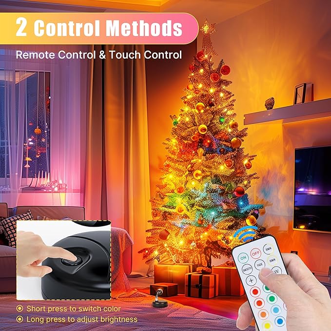 Wireless RGBW Spot Lights Indoor Decor, 4 Pack Floor Uplighting Indoor, 13 Color Changing Tree Light, Picture Light with Remote and Timer, Accent Lights for Plant Christmas Holiday Party
