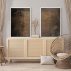 SIGNFORD Framed Canvas Print Wall Art Set Abstract Earthy Tones Modern Minimalist Abstract Shapes Illustration Modern Art Decorative Nordic Nature for Living Room, Bedroom, Office - 24"x36"x2 White