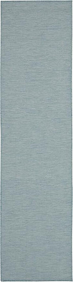 Nourison Positano Aqua 2' x 6' Area Rug Easy Clean, Non Shedding, Bed Room, Living Room, Dining Room, Kitchen (6' Runner)