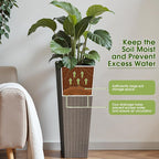 Devoko Resin Tall Planters for Outdoor Plants Set of 2, Large Taper Outdoor Planter Pots with 4 Drainage Holes, Flower Pots Modern Decor for Porch, Patio, Backyard, Home Garden (Brown, 32")