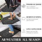 Yimobra Welcome Front Door Mat Outdoor, Heavy Duty Sturdy Non Slip Doormats, Rubber Backing, Low-Profile Entrance Rugs, Absorbent Resist Dirt, Easy Clean Patio Garage Floor Mats, 47X24 Inch, Grey
