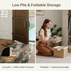 Area Rugs 8x10 for Living Room Bedroom, Modern Abstract Machine Washable Rug, Large Soft Low Pile Floor Carpet with Non Slip Backing for Dining Room, Brown