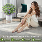 Lewondr Artificial Lavender Boxwood Topiary Ball with LED Lights, 23.6'' Artificial Shrub Bushes with Ground Spike, UV Resistant Faux Greenery Shrubs, Fake Plants for Indoor Outdoor Garden Patio Decor