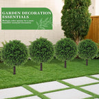 BAIJIALI Artificial Trees,2 Set of 16'' UV Resistant Fake Evergreen Shrubs Bushes Plants (Eucalyptus, 2 Packs)