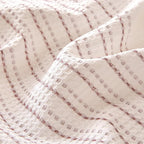 Amazon Basics Waffle Weave Microfiber 3-Piece Duvet Cover Set, Includes 1 Duvet Cover and 2 Pillow Shams, King, Pink Striped