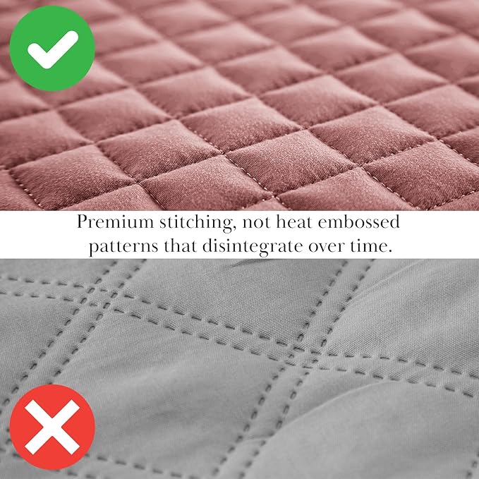 Southshore Fine Living, Inc. Oversized King Quilt Bedding Set with 2 Pillow Shams, Marsala Coverlet, King Size/California Bedspread, Soft Microfiber Bedding, Easy Care, Machine Washable, Marsala