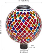 Sunnydaze 10-Inch Solar Gazing Ball for Garden - Glass Outdoor Gazing Globe - Summer Trellis