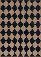 Lahome Checkered Easy Jute Outdoor Rug, 5x7 Area Rugs for Living Room Nature Large Dining Room Carpet, Farmhouse Outdoor Patio Non Slip Diamond Carpet for Home Office Bedroom Backyard Deck