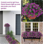 10 Bundles Artificial Faux Flowers for Outdoor,10Pcs Fake Flowers for Home Decor,Plastic Flowers Shrubs Lifelike Artificial Greenery Home Porch Stems Outside Decor(Fuchsia)