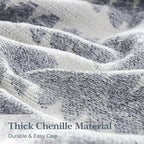 Couch Cover Boho for Dogs Washable Grey Couch Covers for 2 Cushion Couch, Chenille Sectional Couch Covers L Shape Sofa Cover, Furniture Protector for Kids, Pets, Grey 71" X150"