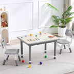 Kids Table and 2 Chairs Set, Height Adjustable (17.7"-26.1") Toddler Table and Chair Set, Multi-Activity Table with Graffiti Desktop, Children’s Table and Chairs for Classroom, Home & Daycare