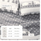 Rustic Cabin King Size Quilt Set with Shams - All-Season, Lightweight, Reversible Bedspread - Lodge-Themed Summer Bedding Sets (King/California King, Rustic Landscape Grey)