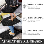 Yimobra Welcome Mat Outdoor, 36x24 Waterproof Door Mat Outside Entrance, All-Weather Non Slip Front Door Mat, Low-Profile Entryway Mat Indoor, Porch and Patio, Black